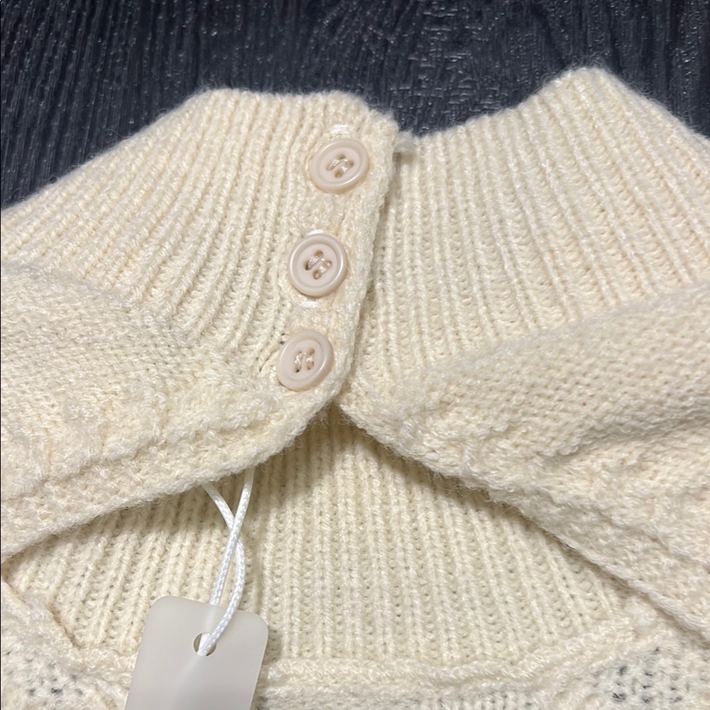 Elegant Cream Cable Knit Mini Dress - Picture 4 of 5